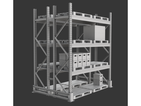 Pallet Racking System Model 3D