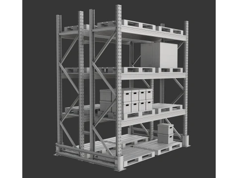 Sistema de estantes de paletes Modelo 3D