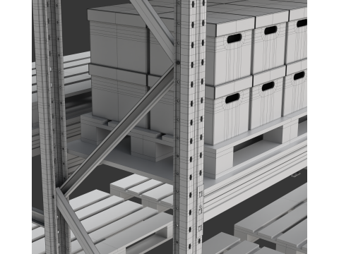 Pallet Racking System Model 3D