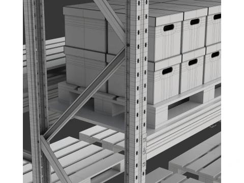 Sistema de estantes de paletes Modelo 3D