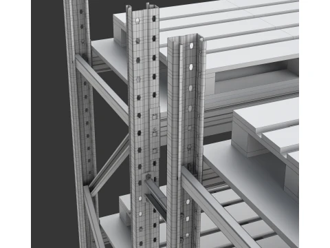 Sistema de estantes de paletes Modelo 3D