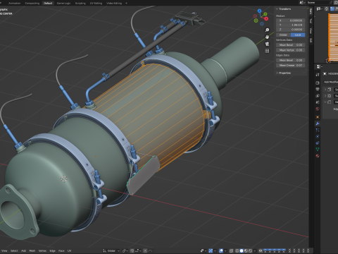 DPF - Diesel Particular Filter Modello 3D
