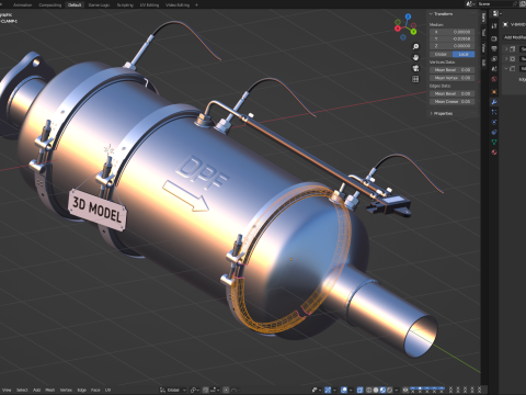 DPF - Diesel Particular Filter Modello 3D
