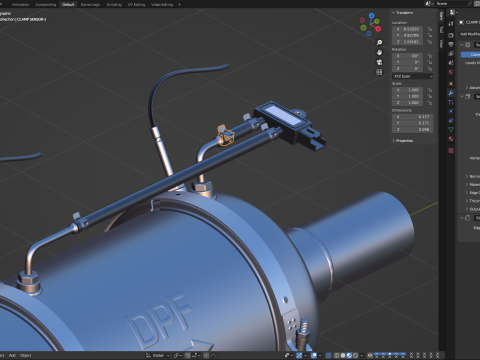 DPF - Diesel Particular Filter Modello 3D