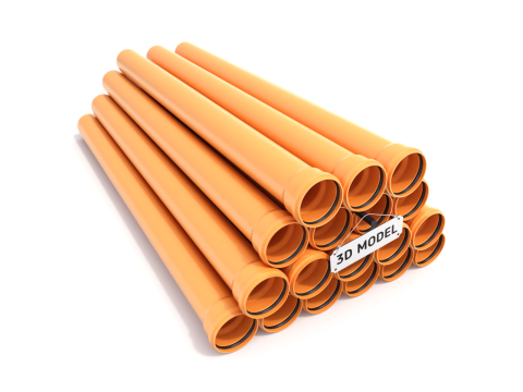 Plastic Sewer Pipes 3D Model