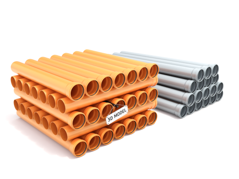 Plastic Sewer Pipes 3D Model