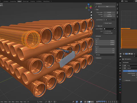 Plastic Sewer Pipes 3D Model