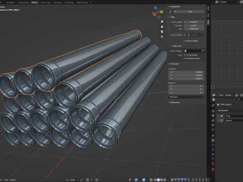 Plastic Sewer Pipes 3D Model