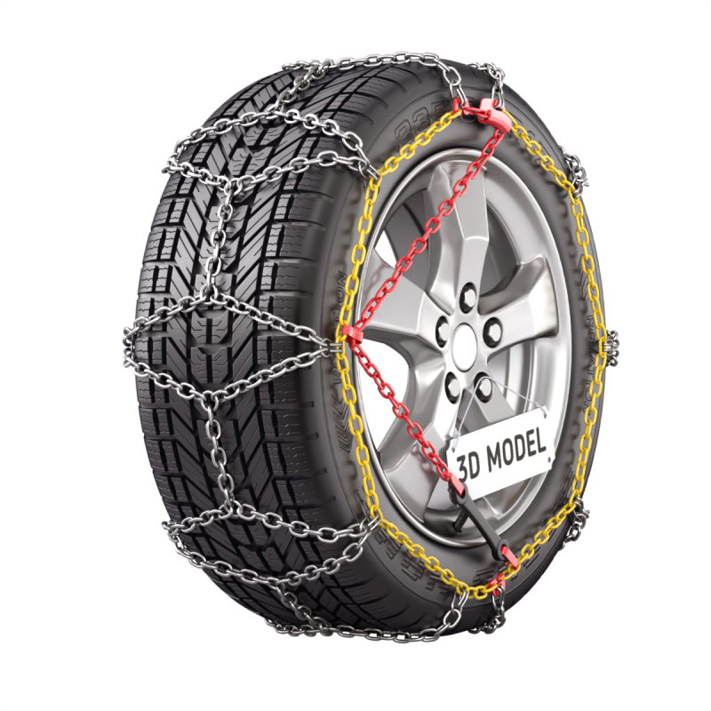 Snow Chain On The Tire Modello 3D .c4d .max .obj .3ds .fbx .stl .blend 
