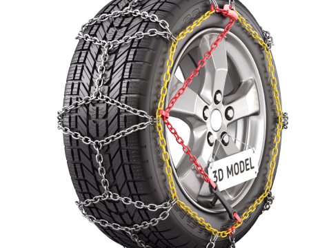 Snow Chain On The Tire Modèle 3D