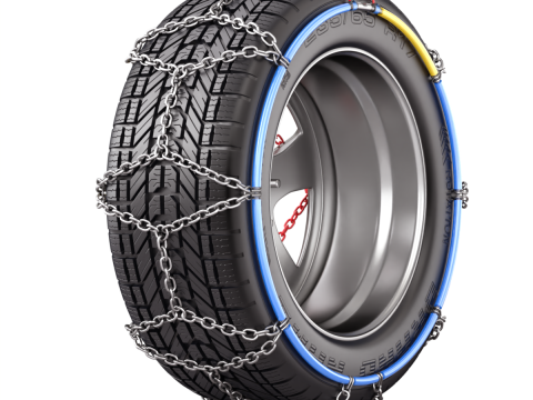 Snow Chain On The Tire Modello 3D