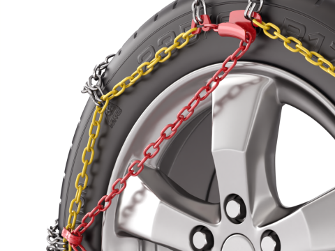 Snow Chain On The Tire Modello 3D