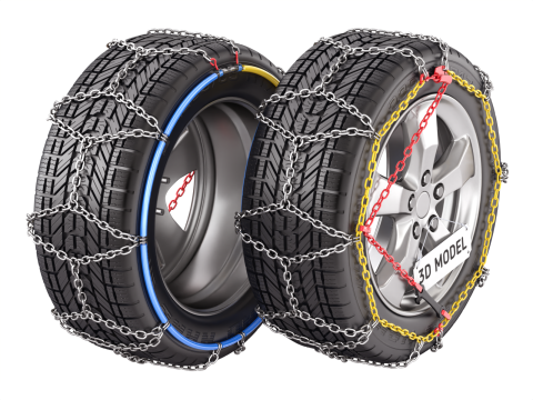 Snow Chain On The Tire Modello 3D