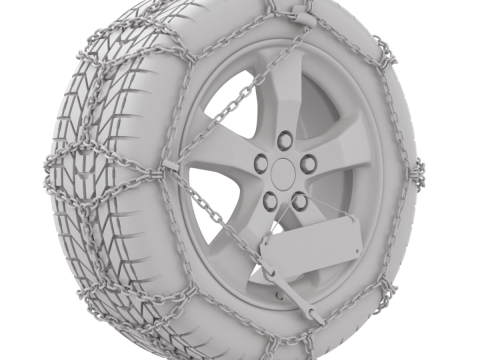 Snow Chain On The Tire Modello 3D