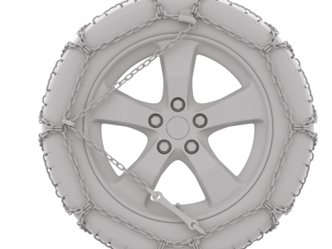 Snow Chain On The Tire Modello 3D