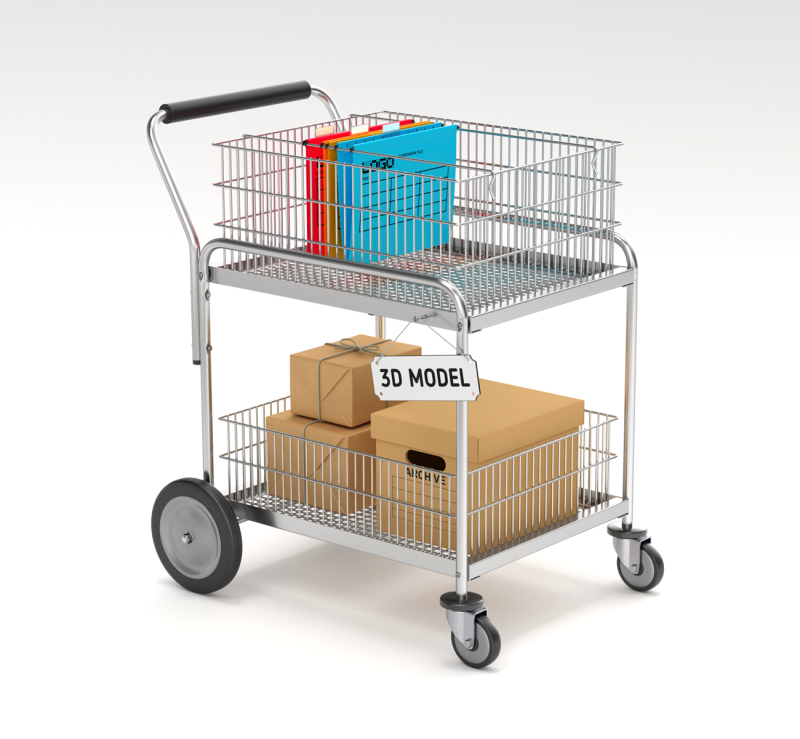 Mail Trolley Modello 3D .c4d .max .obj .3ds .fbx .stl .blend 