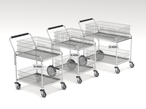 Mail Trolley Modello 3D