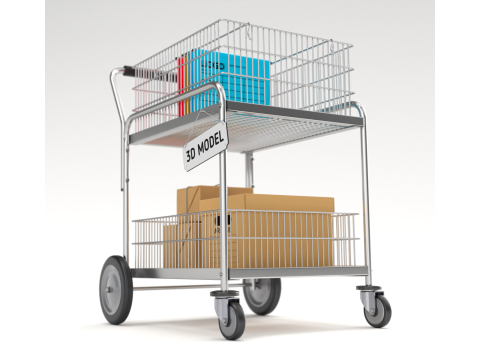 Mail Trolley Modello 3D