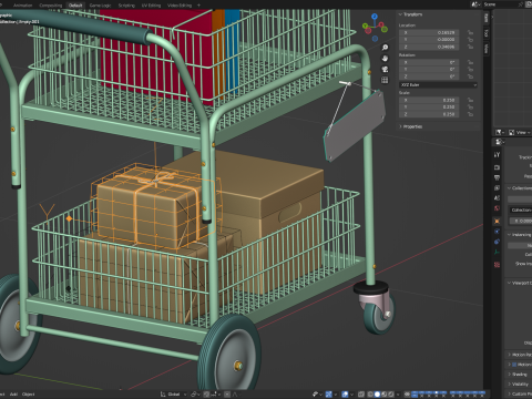 Mail Trolley Modello 3D