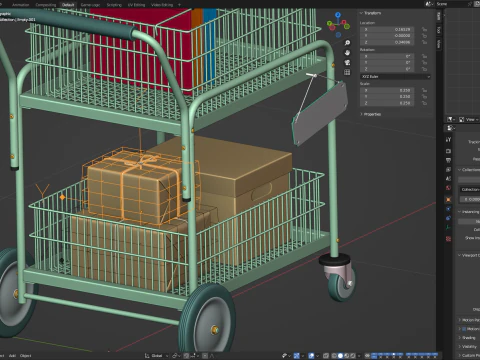Carrello della posta Modello 3D