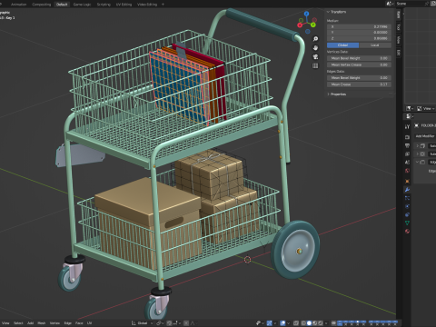Mail Trolley Modello 3D