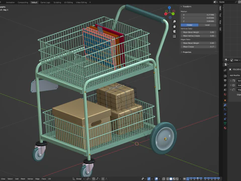 Carrello della posta Modello 3D