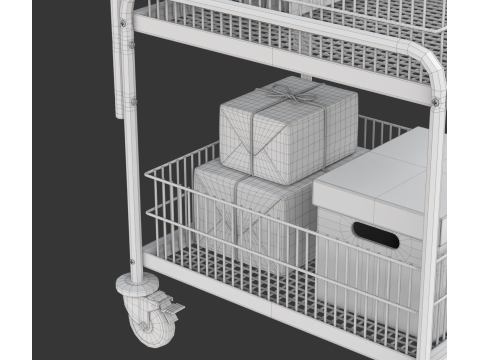 Mail Trolley Modello 3D