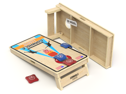 Cornhole Board With Bags 3D Модель