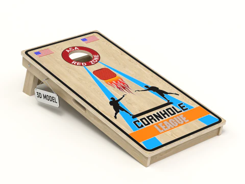 Cornhole Board With Bags 3D Model