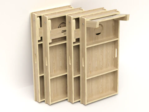 Cornhole Board With Bags 3D Model