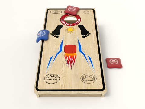 Cornhole Board With Bags 3D Модель