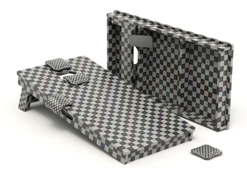 Cornhole Board With Bags 3D Model