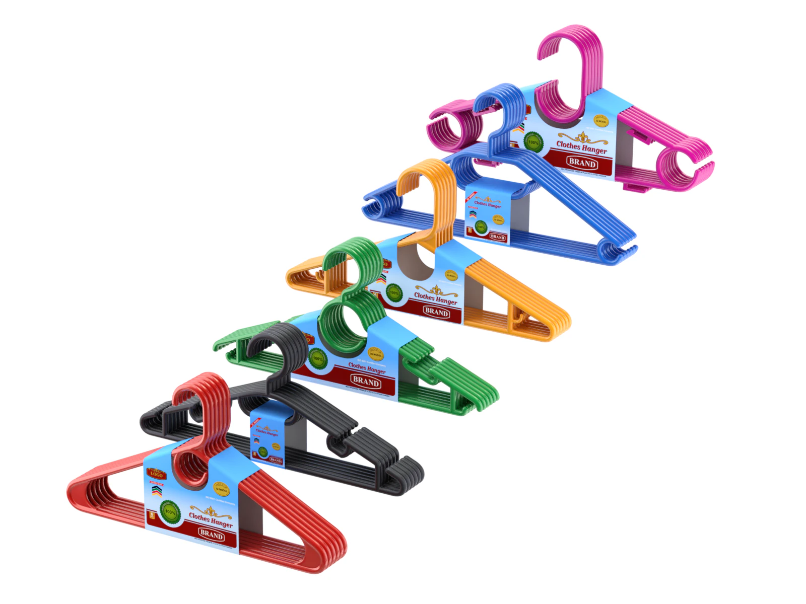 Plastic Hanger Set 3D Model .c4d .max .obj .3ds .fbx .stl .blend 