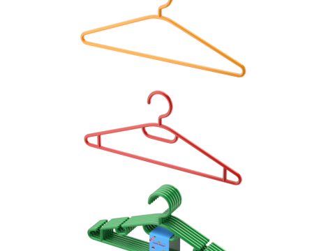 Plastic Hanger Set 3D Modell