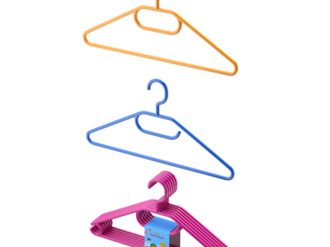 Plastic Hanger Set 3D Model