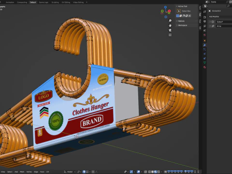 Plastic Hanger Set 3D Model