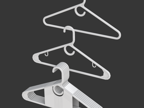 Plastic Hanger Set 3D Modell