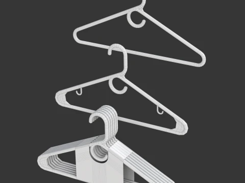Plastic Hanger Set 3D Model