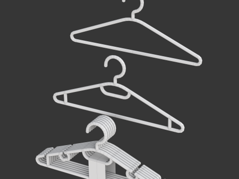 Plastic Hanger Set 3D Modell