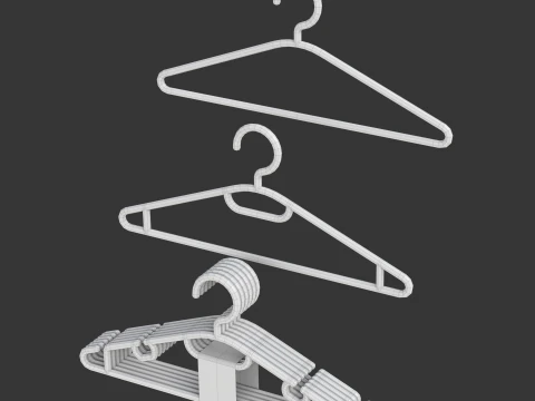 Plastic Hanger Set 3D Model