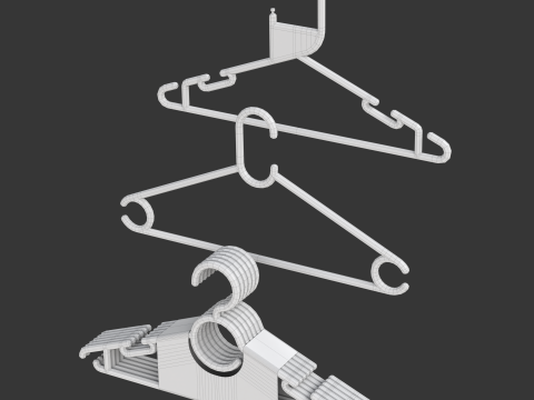 Plastic Hanger Set 3D Modell