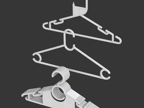 Plastic Hanger Set 3D Model