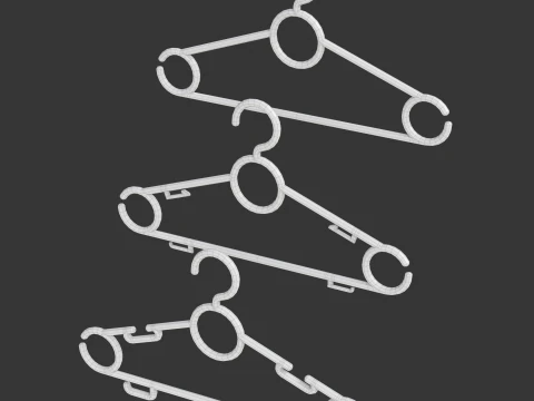Plastic Hanger Set 3D Model