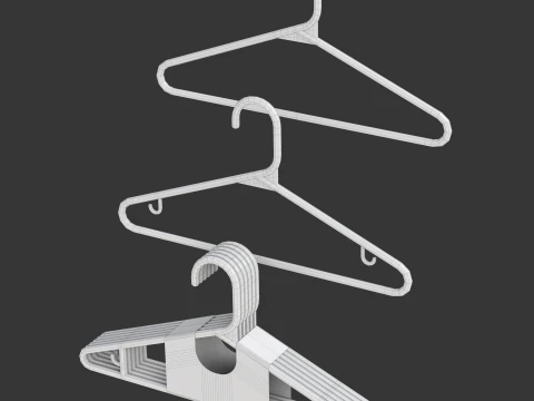 Plastic Hanger Set 3D Model