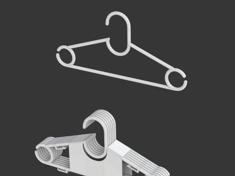 Plastic Hanger Set 3D Model