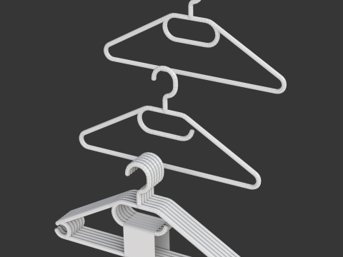 Plastic Hanger Set 3D Modell
