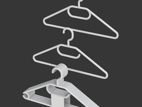 Plastic Hanger Set 3D Model