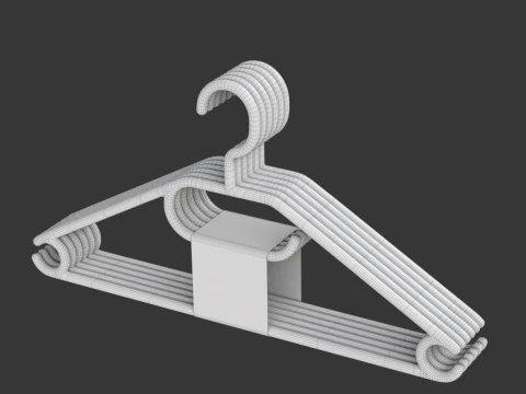 Plastic Hanger Set 3D Model