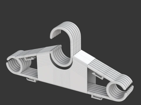 Plastic Hanger Set 3D Model