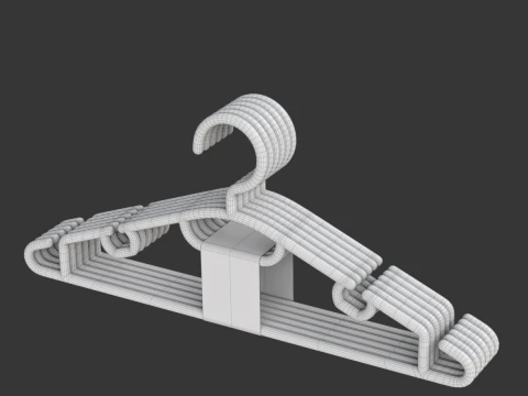 Plastic Hanger Set 3D Model